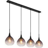 Globo Lighting Zwarte hanglamp Olsen 4-lichts