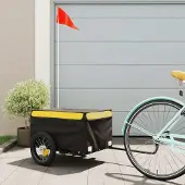 Prolenta Maison Exclusive - Fietsaanhanger, zwart en geel, 30 kg, staal