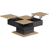 Vicco Movira Salontafel – 80 x 45 cm met opbergvakken Antraciet