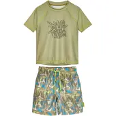 Playshoes UV-bescherming 'Wave' azuur / olijfgroen / lichtgroen / wit