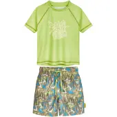 Playshoes UV-bescherming 'Wave' azuur / olijfgroen / appel / pastelgroen