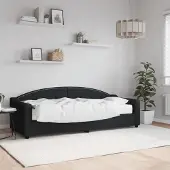 Prolenta Maison Exclusive - Dagbed met matras, zwart, 80x200 cm, stof