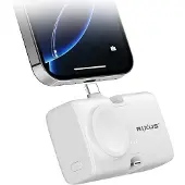 Rixus Mini Click-On 3 In 1 Powerbank 4500mAh - White - RXPB13 - For Smartphones, Tables & Smartwatches