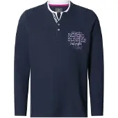Jan Vanderstorm +FIT Collectie longsleeve AKKA donkerblauw male | Maat: 5XL