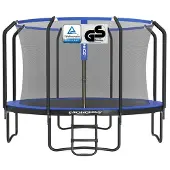 Songmics Ronde tuintrampoline met veiligheidsnet, Donkerblauw / 366 cm