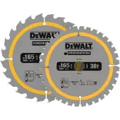 DeWalt 2x Cirkelzaagblad | 165 x 20mm x 24T/36T | DT90270