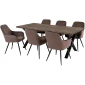 House Nordic Eettafel Toulon - Natuurlijk eiken, Golvende rand