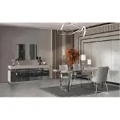 AEA Essgruppe Esszimmer Gruppe Essecke Esstisch Stühle 10tlg Holz Grau