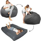 Bananair - Zitzak matras 2-in-1 - Gigantisch poef bed - Donkergrijs