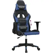 vidaXL Gamestoel kunstleer zwart en blauw