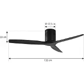 LUCANDE plafondventilator Vindur, zwart, DC, stil Vindur, zwart, Woon-/ Eetkamer, metaal, Modern