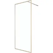 Aurlane Inloopdouche Edge 90x200cm - Goud Profiel - 6 Mm Helder Glas