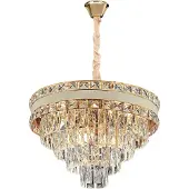 Toolight Hanglamp Met Kristallen G048-cp 50cm Gold