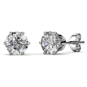 MYC Paris Solitaire M oorbellen - zilver en kristal