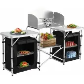 Happyment Campingkeuken deluxe - buitenkeuken inklapbaar - opvouwbaar - 2 in 1