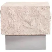 101 Copenhagen Temple bijzettafel low 42x40 cm Chrome-limestone