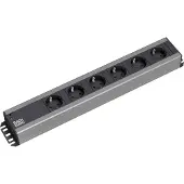 Bachmann 300000 Stekkerdoos 19 inch 6-voudig Zwart, Antraciet Randaarde stekker 1 stuk(s)