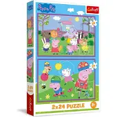Trefl Peppa Pig puzzel - 2x24 stukjes - FSC Mix 70% - speelplezier.