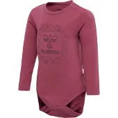 Hummel Romper L/s - hmlHelga - Aarde Rood m. Logo - - 68 - Rompers Lange Mouw