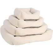 BABOO Hondenmand - Teddy - Wit - Pluche Hondenmand - Puppy Mand - Hondenbed - Superzacht & Comfortabel - Maat L = 100 x 80 cm