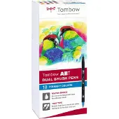 Tombow ABT Dual brush tekenpennen - Brushpennen - set van 18 kleuren - Primaire kleuren