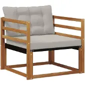 vidaXL Buiten bank set Massief Acaciahout en Textilene Naturel