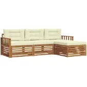 vidaXL Buiten bank set Natuurlijk en Crème 249,5 x 162,5 x 73 cm