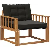 vidaXL Buiten bank set Massief Acaciahout en Textilene Naturel