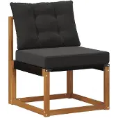 vidaXL Buiten Middelste sofa Massief acaciahout en Textilene-stof