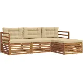 vidaXL Buiten bank set Natuurlijk en Beige 245,5 x 162,5 x 73 cm