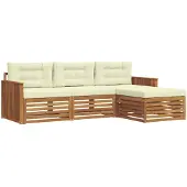 vidaXL Buiten bank set Natuurlijk en Crème 249,5 x 162,5 x 73 cm