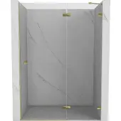Mexen Lunar douchedeur rechts openslaand 130 , transparant, goud - 834-130-000-50-00-P