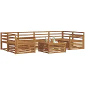 vidaXL Buiten bank set 7 st Naturel Massief Acacia Hout