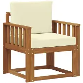 vidaXL Buitensofa Massief Acacia Hout Natuurlijk en Crème