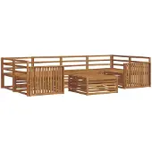 vidaXL Buiten bank set 7 st Naturel Massief Acacia Hout