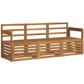 vidaXL Sofa-Sets 3 st Naturel Massief Acacia Hout