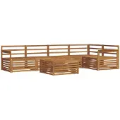 vidaXL Buiten bank set 6 st Naturel
