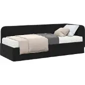 Syfax Hoekbedframe Zwart 80 x 200 cm Fluweel