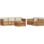 vidaXL Buiten bank set 6 st Naturel Massief Acacia Hout