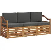 vidaXL Sofa-Sets 3 st Natuurlijk en Antraciet Massief Acacia Hout