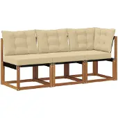 vidaXL Outdoor Midden- en Hoekbank 3 st 3-zits