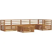 vidaXL Buiten bank set 6 st Naturel