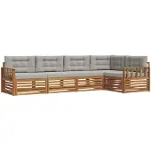 vidaXL Buiten bank set 5 st Natuurlijk en Licht Grijs