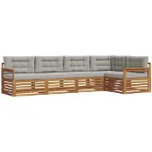 vidaXL Buiten bank set 5 st Natuurlijk en Licht Grijs