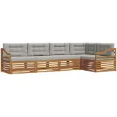vidaXL Buiten bank set 5 st Natuurlijk en Licht Grijs