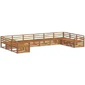 vidaXL Sofa-Sets 9 st Naturel Massief Acacia Hout