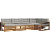 vidaXL Buiten bank set 5 st Natuurlijk en Licht Grijs