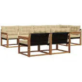 vidaXL Buiten bank set 7 st Natuurlijk en Beige