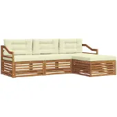 vidaXL Buiten bank set Natuurlijk en Crème 245,5 x 162,5 x 73 cm