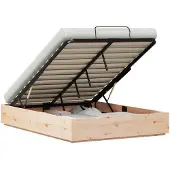 vidaXL Ottoman bedframe met opbergruimte Naturel 140 x 190 cm